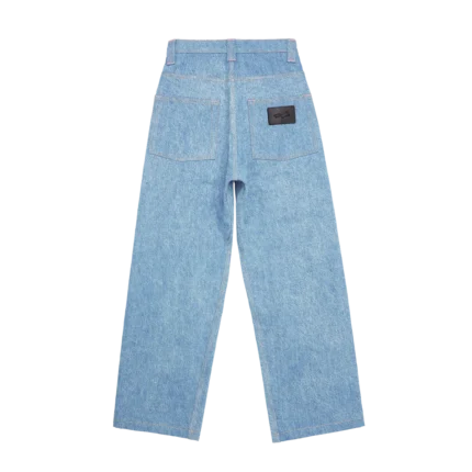 PLEATED DENIM JEAN BLANKET WASH