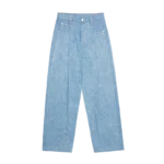 PLEATED DENIM JEAN BLANKET WASH