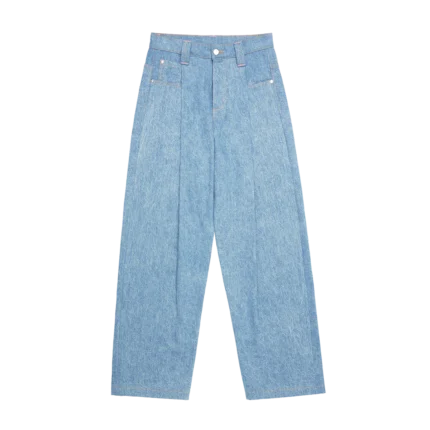 PLEATED DENIM JEAN BLANKET WASH